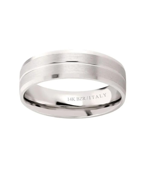 Argolla de oro blanco 14 k 1