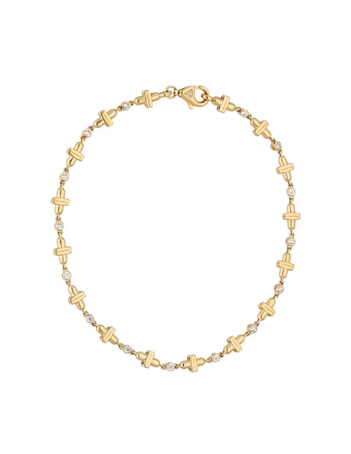 Pulsera Fonelli de oro amarillo con circonita 14 k con acabado pulido