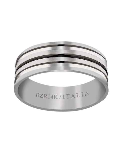 Argolla de oro blanco 14 k 1