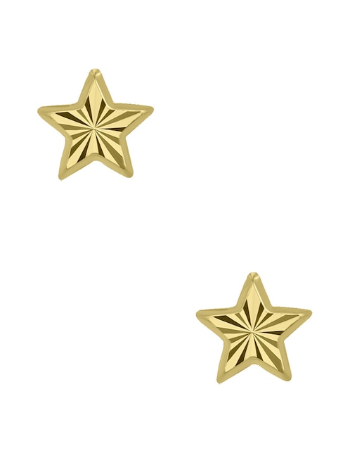 Broqueles de estrella de oro amarillo 14 K con acabado brillante 1