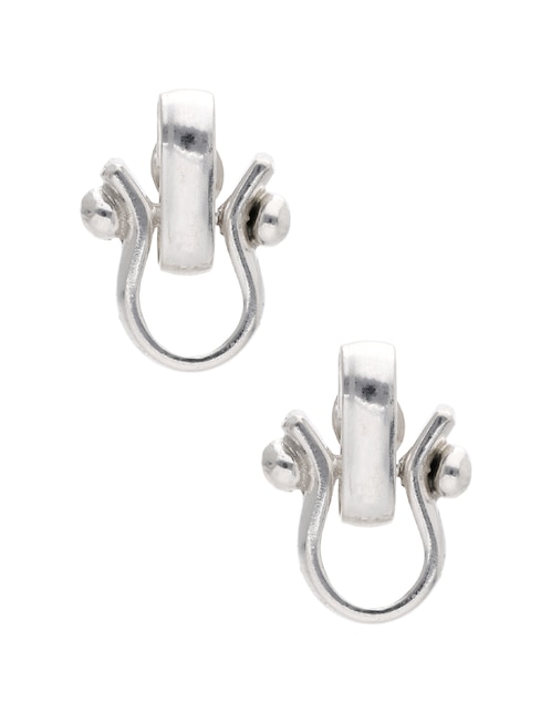 Aretes de herradura de plata P 925 con acabado brillante 1