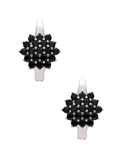 Aretes de flor de plata P 925 con acabado brillante zirconia 1