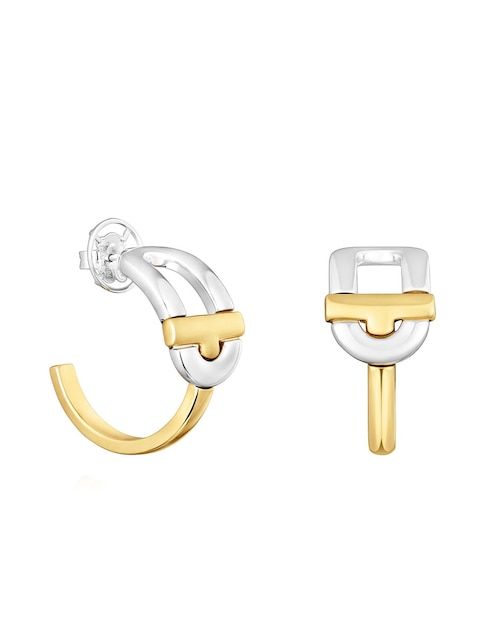 Aretes de aro Tous Manifesto de plata P 925 con acabado baño de oro