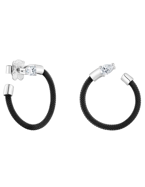 Aretes de aro Tous Mesh LGD con acabado texturizado diamante de laboratorio