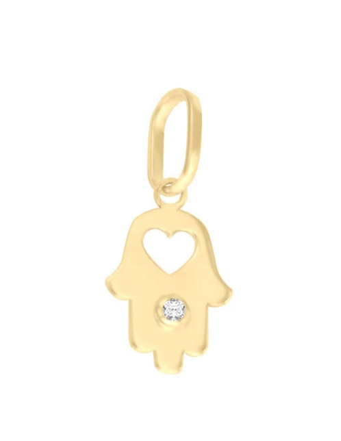 Dije de mano de fátima Fianelli de oro 14 K diamante