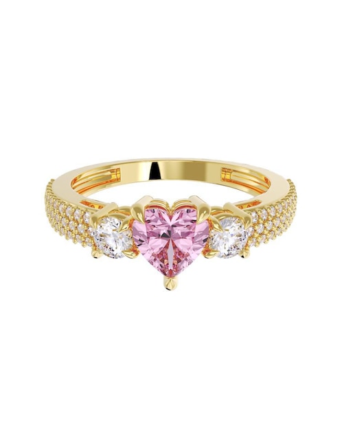 Anillo de compromiso "de" oro 14 k fonelli sin familia zirconia