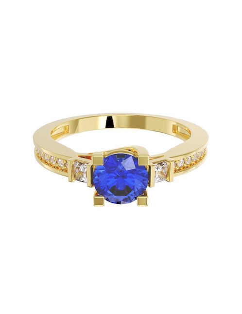 Anillo de compromiso "de" oro 14 k fonelli sin familia zirconia
