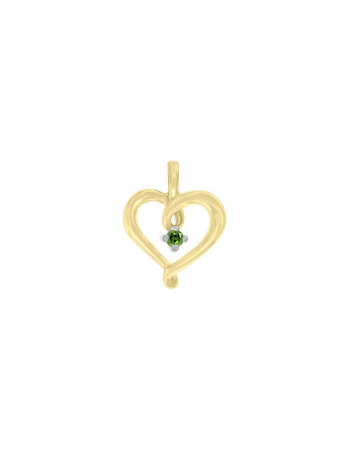 Dije de corazón Fianelli coracao de oro 14 K esmeralda