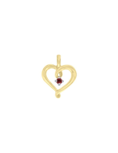 Dije de corazón Fascinare coracao de oro 14 K rubí