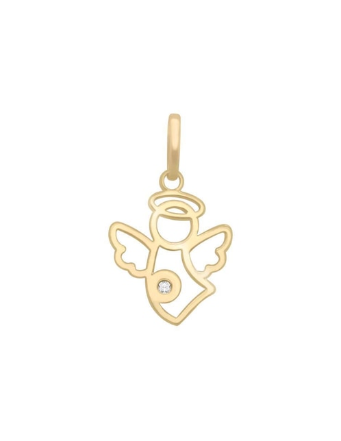 Dije de ángel Fianelli celestial de oro 14 K diamante