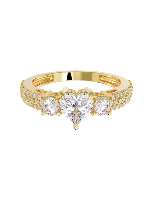 Anillo de compromiso "de" oro 10 k fonelli sin familia zirconia