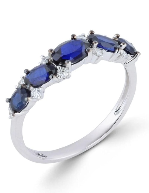 Anillo circular Joyerías Bizzarro 14 k de oro blanco diamante brillante