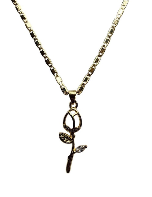 Collar con dije de flor Limerence By Claudia Herrera Amor de oro laminado 14 K