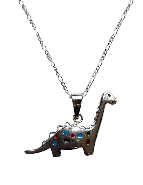 Collar con dije dinosaurios Limerence By Claudia Herrera Cuello Largo de plata P 925