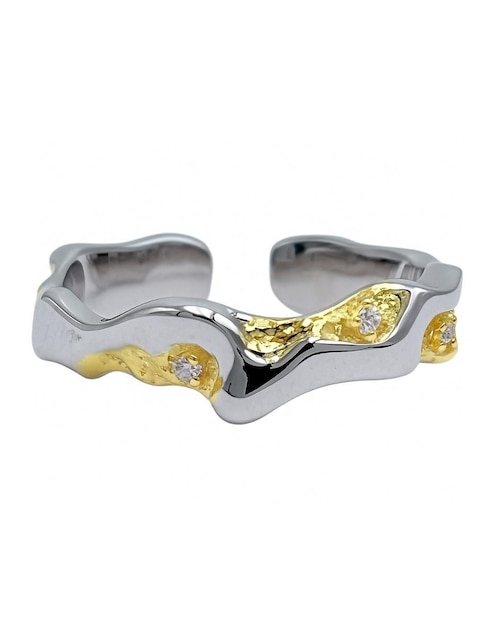 Anillo Aretize Brillo de plata P 925 con acabado baño de oro
