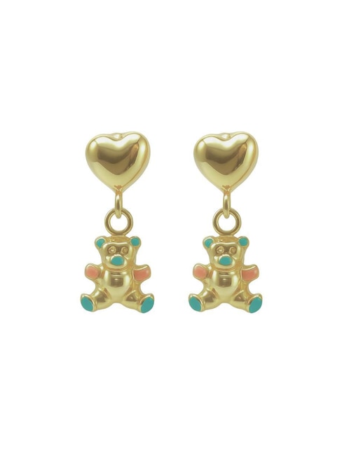 Arete de oso de oro 14 k con acabado pulido