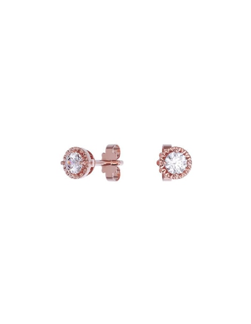 Set de aretes de oro 14 K con acabado pulido zirconia 1