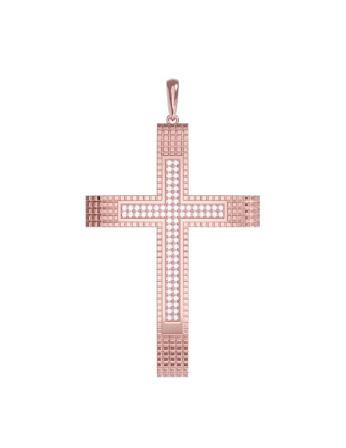 Dije de cruz de oro 14 K zirconia 1