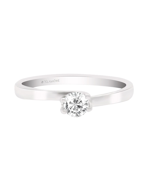Solitario de oro blanco 14 k Estel diamante 1