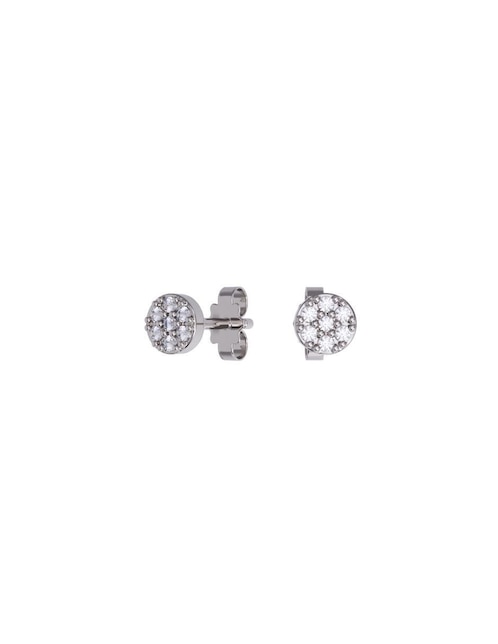 Set de aretes de oro 10 k con acabado pulido zirconia
