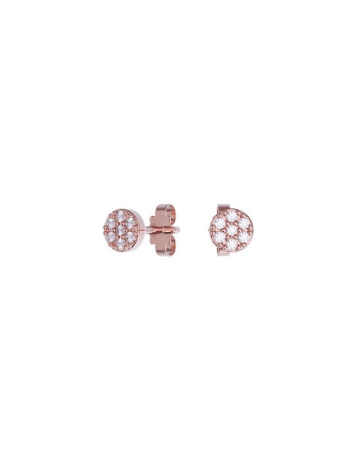 Set de aretes de oro 10 k con acabado pulido zirconia 1