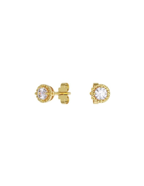Set de aretes "de (si aplica)" redonda no aplica fonelli sin familia "de" oro 10 k "con acabado" pulido zirconia