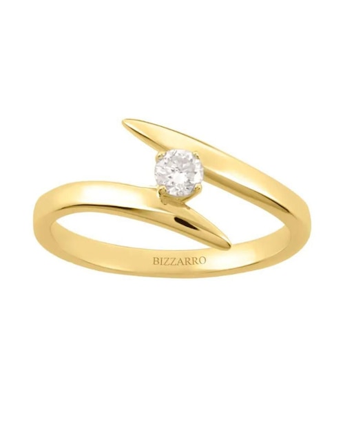 Solitario de oro amarillo 14 k diamante 1