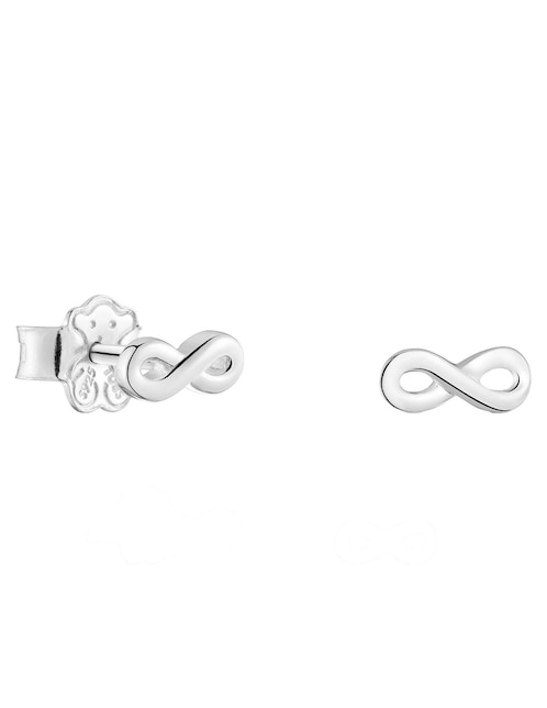 Aretes de infinito Motivos de plata P 925 con acabado brillante 1