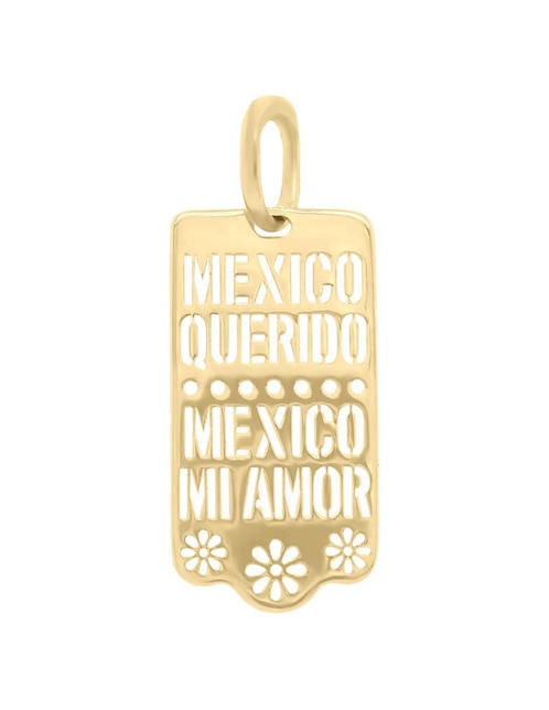Dije rectangular patriamor de oro 14 K 1