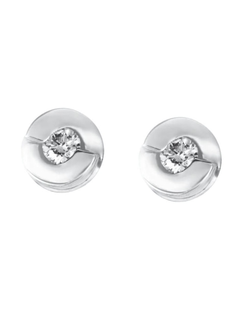 Broqueles Nuvole de oro 14 k con acabado brillante diamante 1