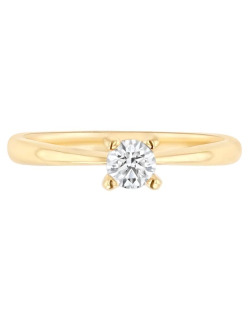 Solitario de oro amarillo 14 k Joyerías Bizzarro diamante