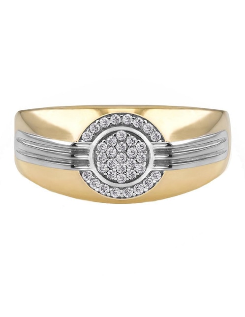 Anillo Abba Joyas 10 k de oro zirconia brillante