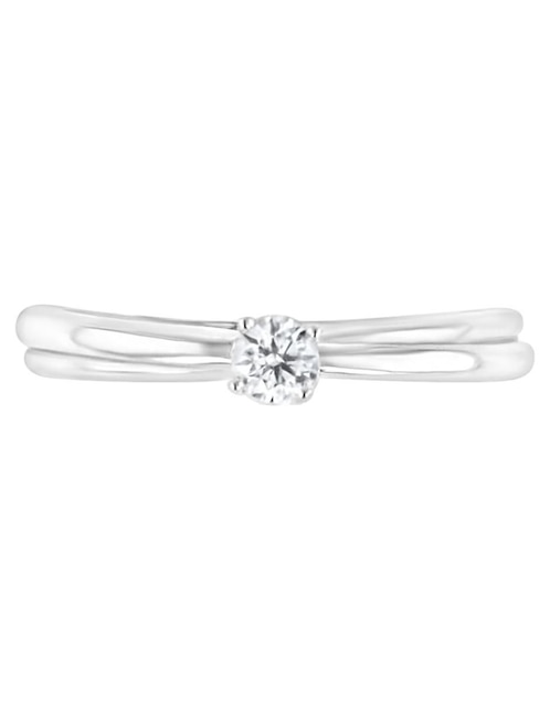 Solitario de oro blanco 14 k Joyerías Bizzarro diamante