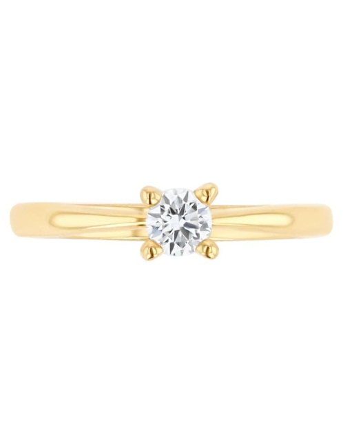 Solitario de oro amarillo 14 k diamante 1