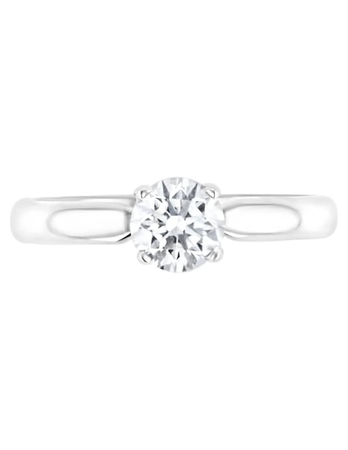 Solitario de oro blanco 14 k Joyerías Bizzarro diamante