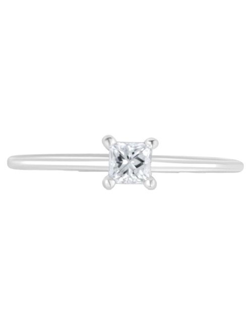 Solitario de oro blanco 14 k Joyerías Bizzarro diamante