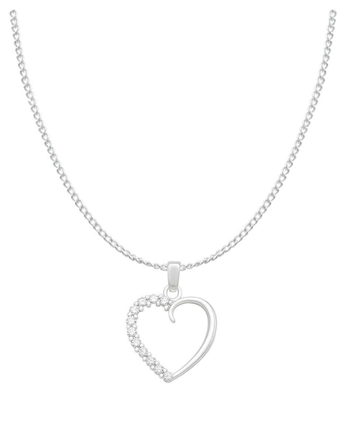 Collar con dije de corazón de plata P 925 1
