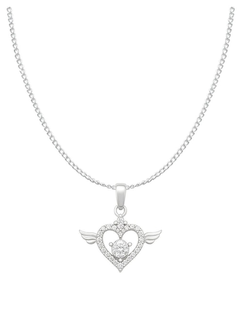 Collar con dije de corazón Clepsidra de plata P 925
