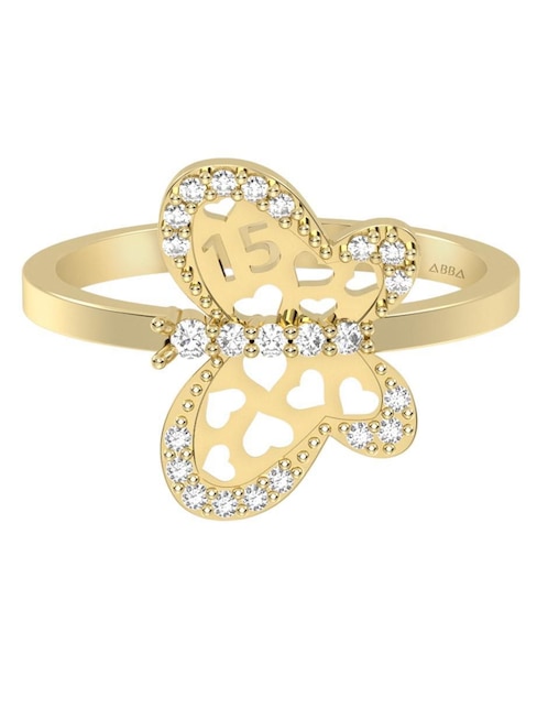 Anillo "de (si aplica)" mariposa abba joyas sin familia no aplica 10 k "de" oro zirconia brillante