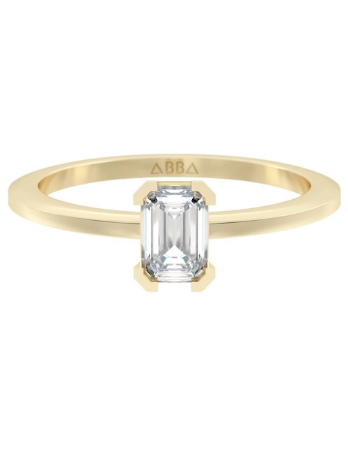 Anillo "de (si aplica)" rectangular abba joyas sin familia no aplica 14 k "de" oro zirconia brillante