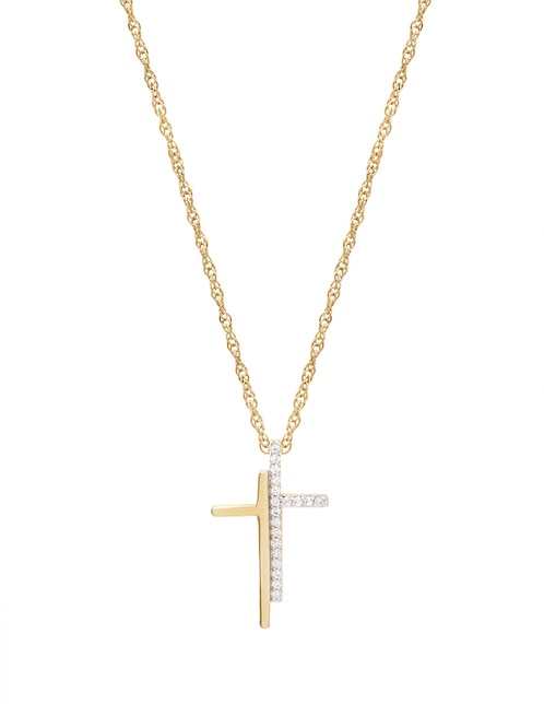 Collar de cruz de oro 14 K 1