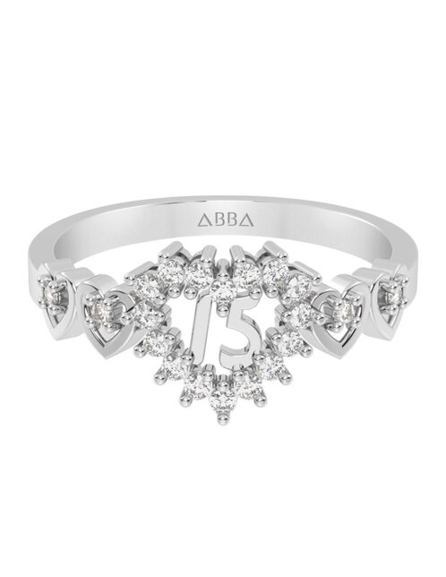 Anillo de corazón 10 k de oro zirconia brillante 1