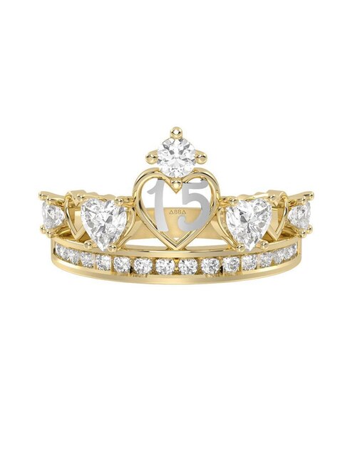 Anillo "de (si aplica)" corona abba joyas sin familia no aplica 14 k "de" oro zirconia brillante