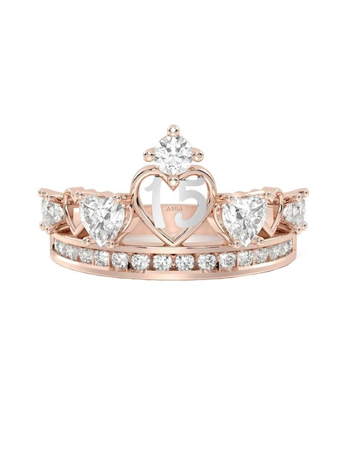 Anillo de corona 14 k de oro zirconia brillante 1