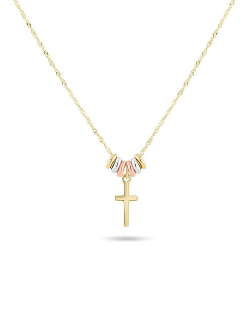 Gargantilla de cruz Joyerias Bizzarro de oro florentino 14 K
