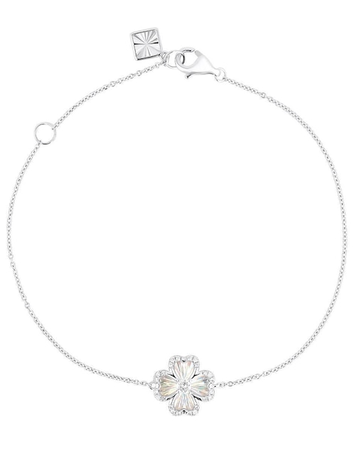 Pulsera Joyerias Bizzarro de oro blanco 14 K con acabado brillante