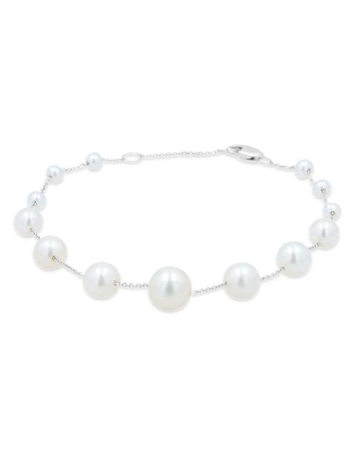 Pulsera de oro blanco 14 K con acabado brillante 1