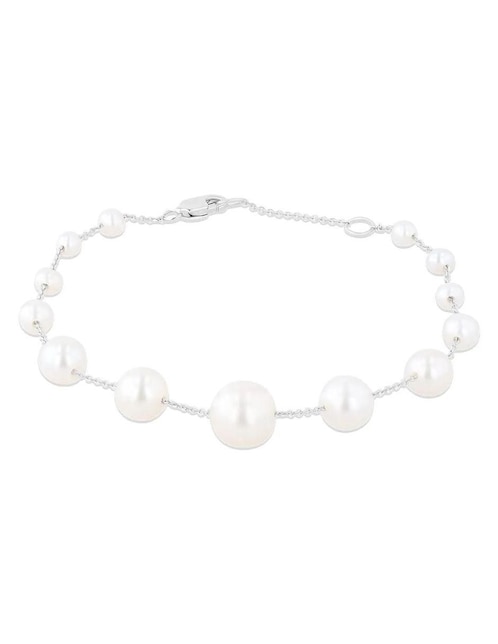 Pulsera de oro blanco 14 K con acabado brillante Pulsera de oro blanco 14 K con acabado brillante