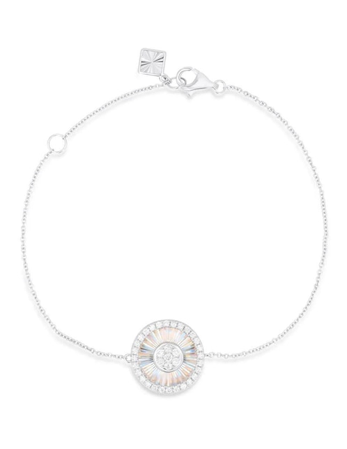 Pulsera Joyerias Bizzarro de oro blanco 14 K con acabado brillante