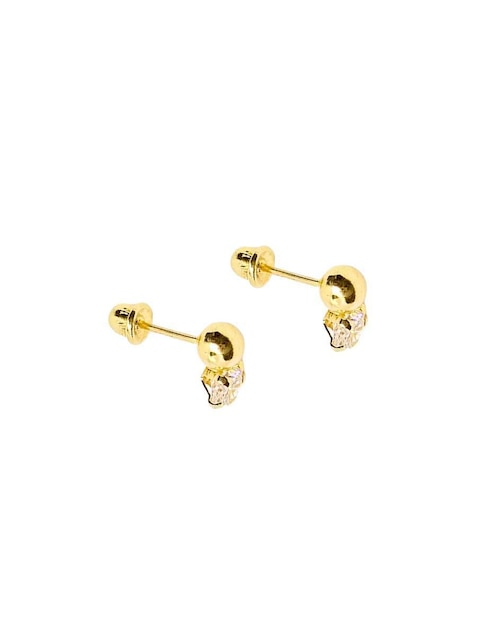 Broqueles de esfera Mardia de oro 14 K con acabado pavé zirconia